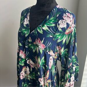 Label of Love Floral Green and Pink Women's Top - Medium